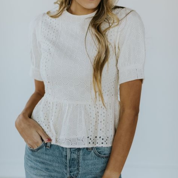 Roolee Tops - Roolee Lace Peplum Blouse